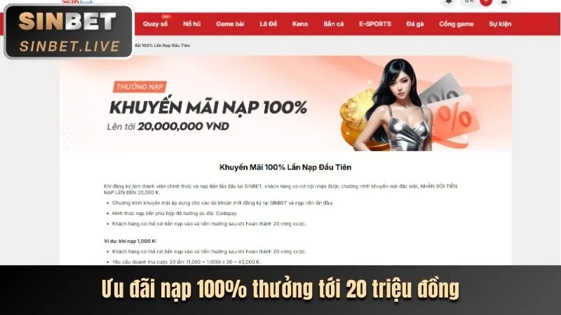 Hình ảnh minh họa ưu đãi 188k khi đăng ký VB88