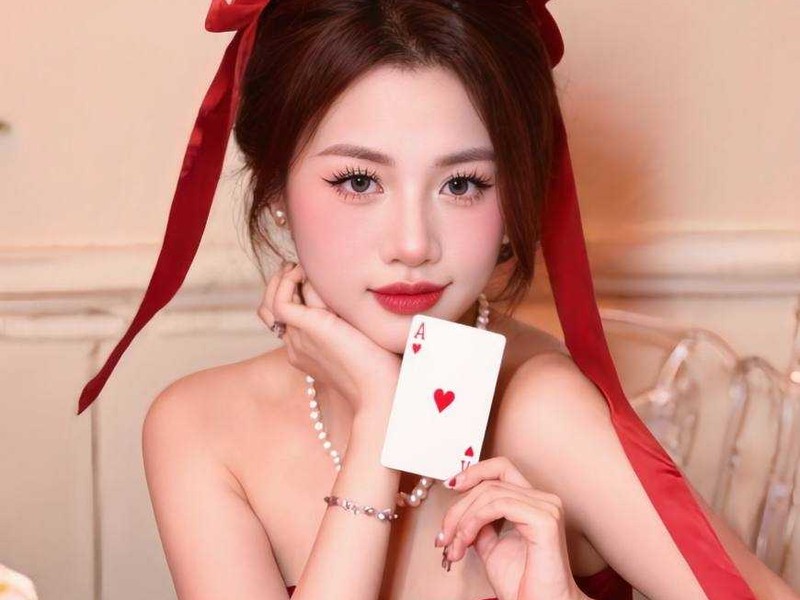 Người chơi đang tập trung đếm bài tại bàn Blackjack, với các lá bài và số điểm ẩn dụ